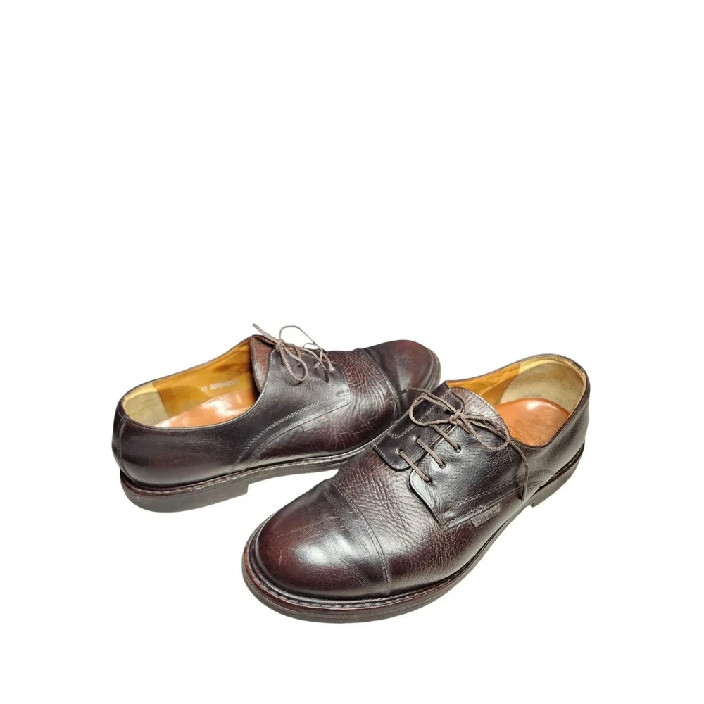 Mephisto Brown Leather Cap Derby Oxford Shoes Luxury Goodyear Welt Heritage 11.5